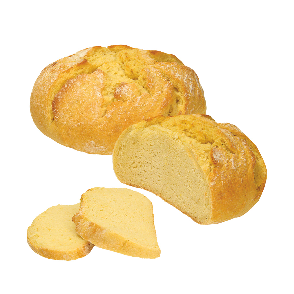 Brood van tarwe- en maïsmeel, halfgebakken, diepgevroren