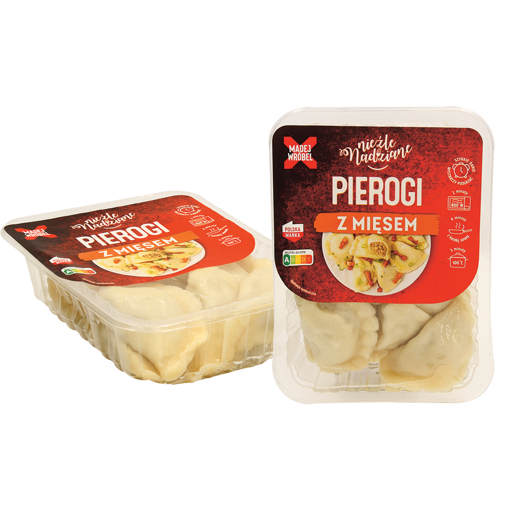 Poolse deegwaren "Pierogi z mięsem" met 45% kipvlees-gebakke