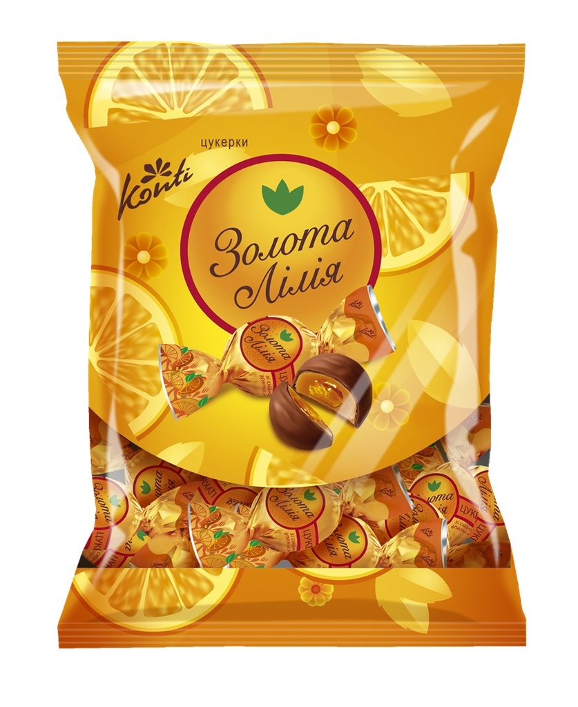 "GOLDEN LILY" Toffikonfekt "Golden Lily" met een vulling met