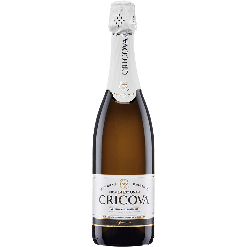 "CRICOVA" Игристое вино, белое, полусухое, 12,5% алк.