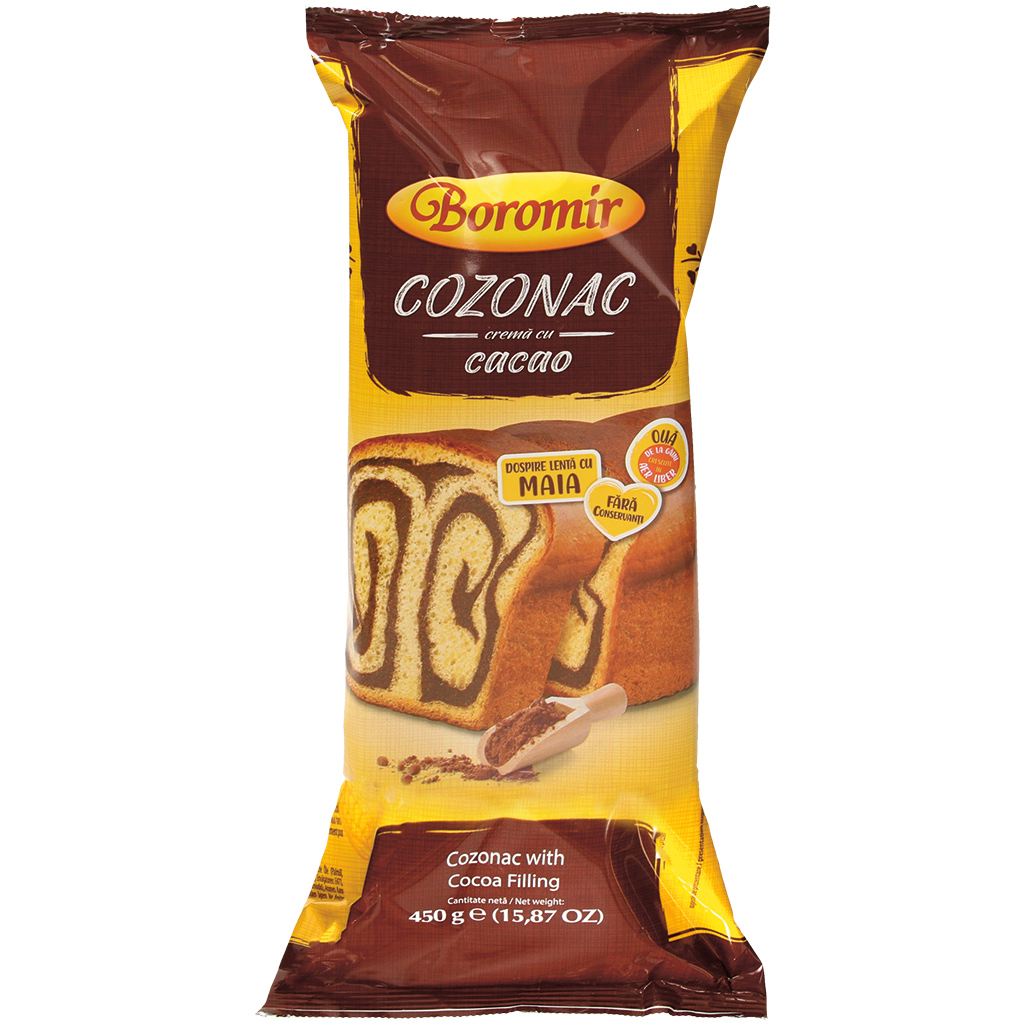 Zuurdesembrood met 35% cacaovulling "Boromir-Cozonac met cac