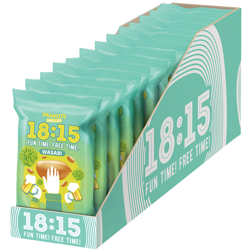 Арахис жареный, очищеный, со вкусом васаби.