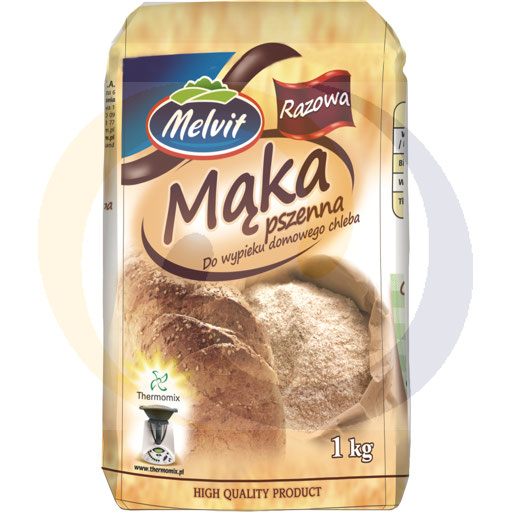 Volkoren tarwemeel 1,0 kg/5 stuks Melvit