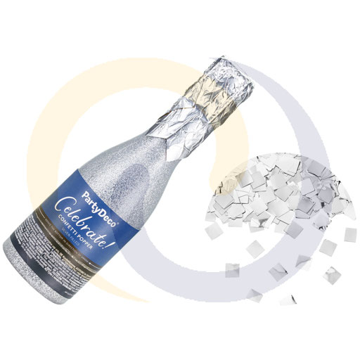 Confetti Tubes Champagne Zilver 20.5cm PartyDeco