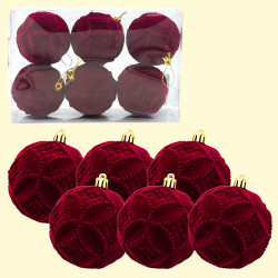 Set kerstballen “Bjorn”, kerstballen 8 cm, 6 stuks