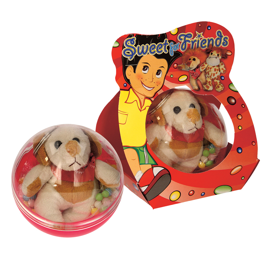 Шар с плюшевой игрушкой и сладостями