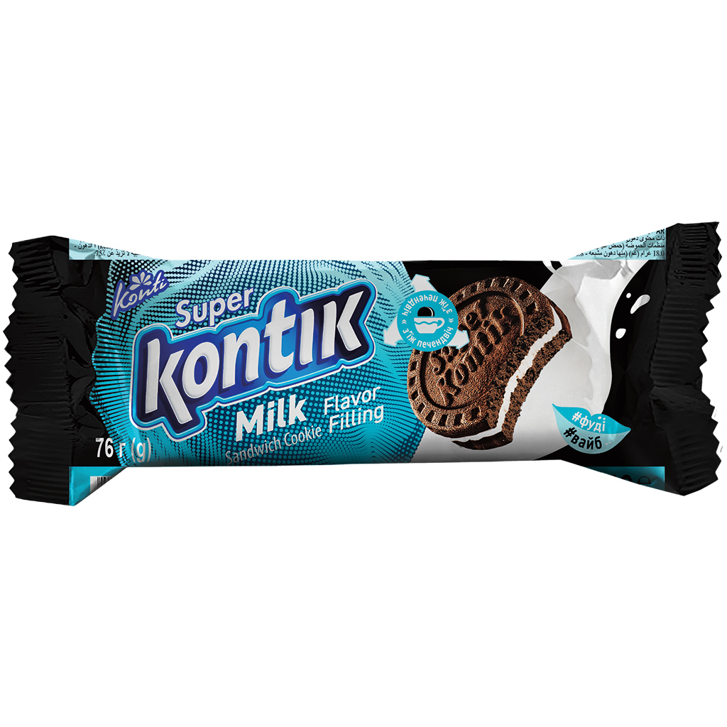 "KONTI" chocoladekoekjes "Super Kontik" met crèmevulling 20%
