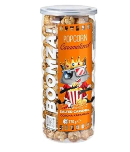 BOOMZA! Gekarameliseerde popcorn met gezouten karamel smaak
