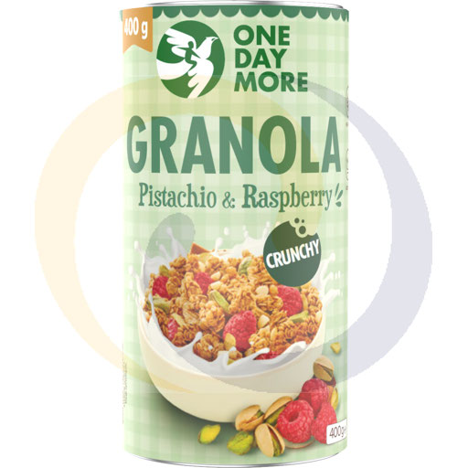 OneDayMore Granola Pistache met Frambozen 400g/6s Melvit