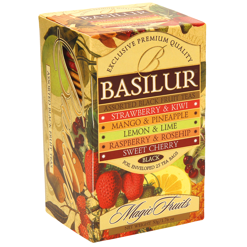 Theemix "Magic Fruits Black" van 5 soorten zwarte ceylonthee