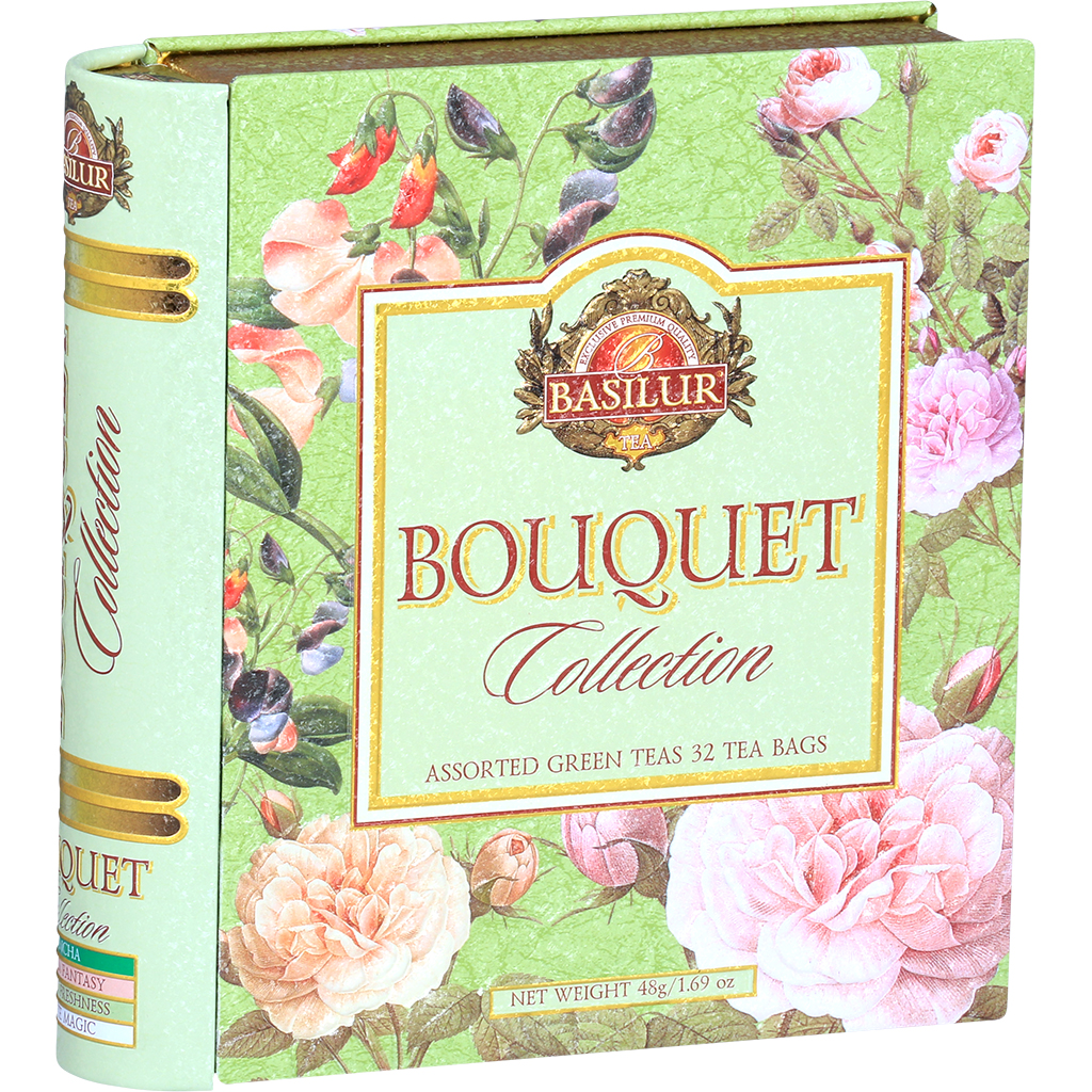 Theemelange "Basilur Bouquet Collectie" van 4 soorten Groene Thee