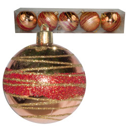 Set kerstballen, 5 stuks, 8 cm