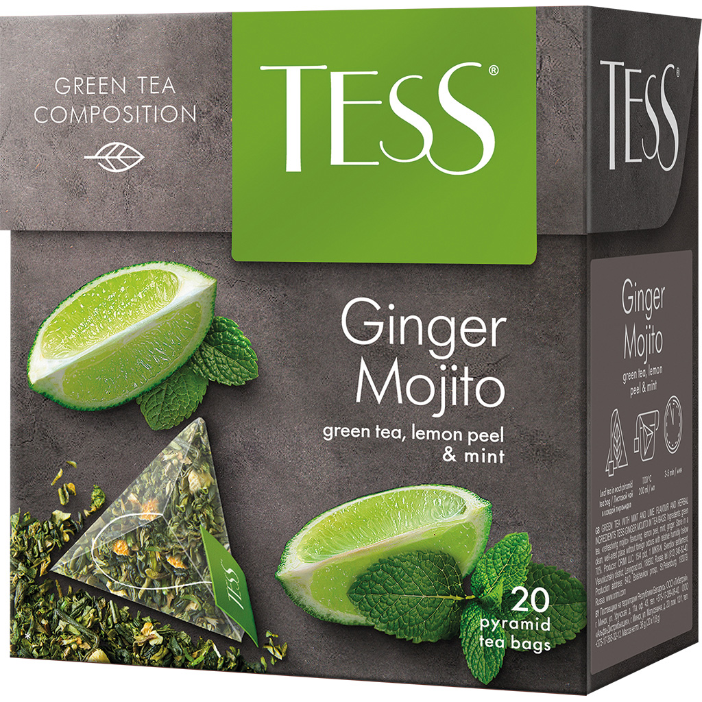 Чай зелёный "Tess Ginger Mojito", ароматизированный- мохито,