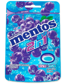 Mentos 2in1 Dragees met Druivensmaak