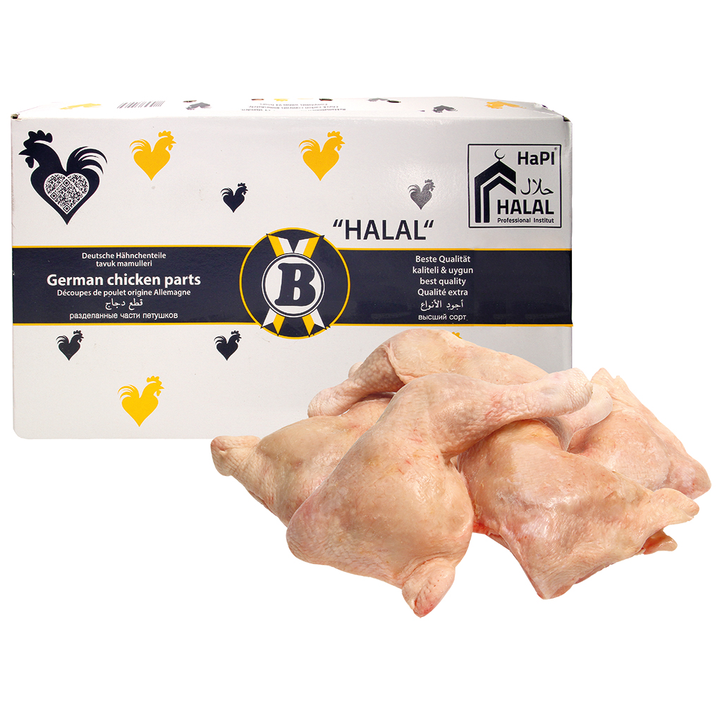 Kippenpoten met rugstuk, diepgevroren, ongekalibreerd Halal