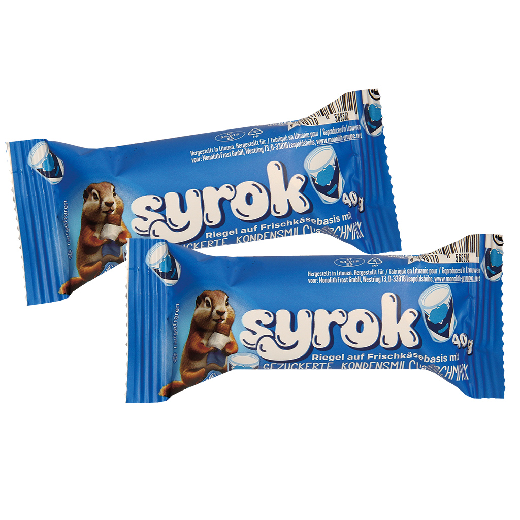 Riegel op basis van roomkaas met de smaak van gezoete gecond