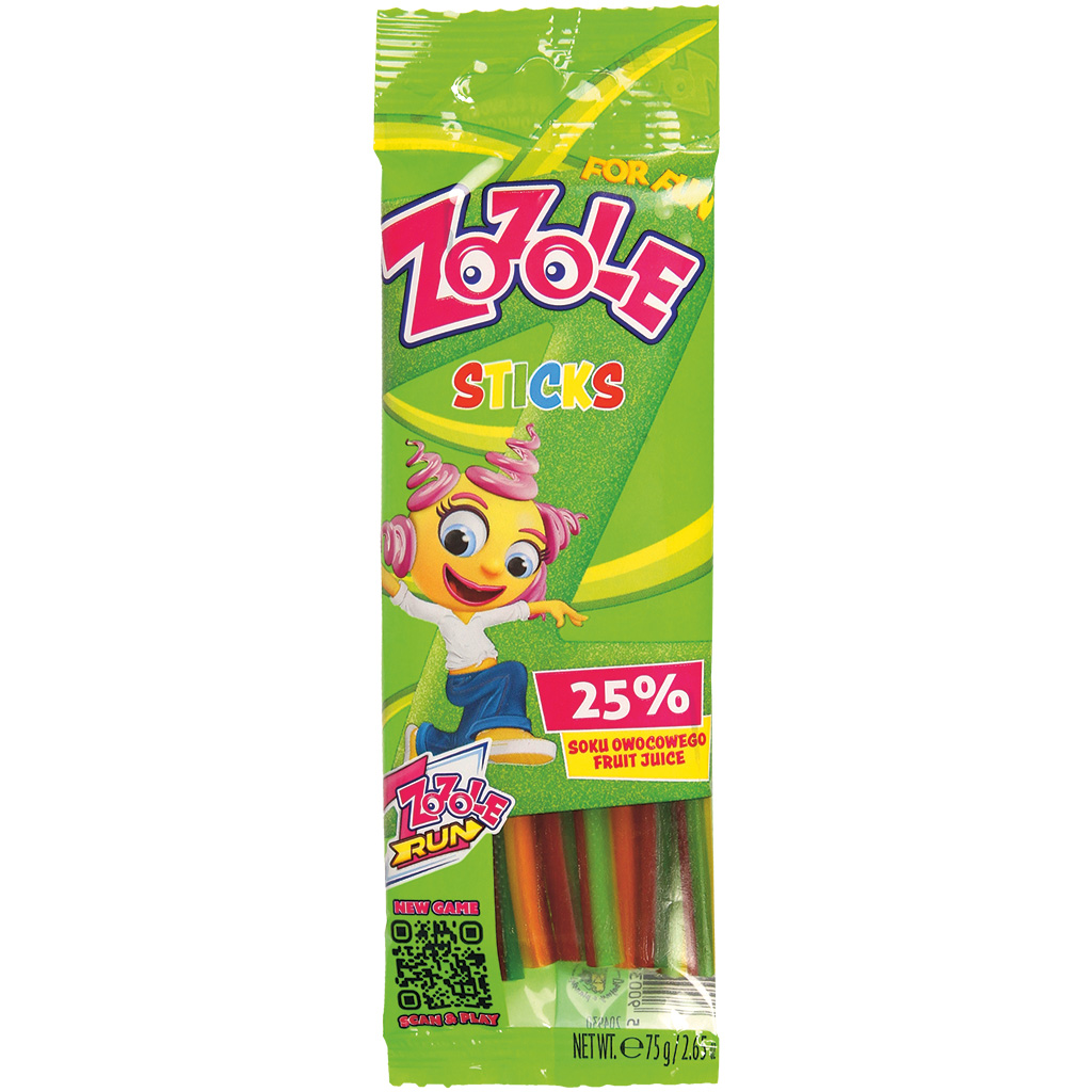 "Zozole Sticks" Конфеты желейные со вкусом фруктов.