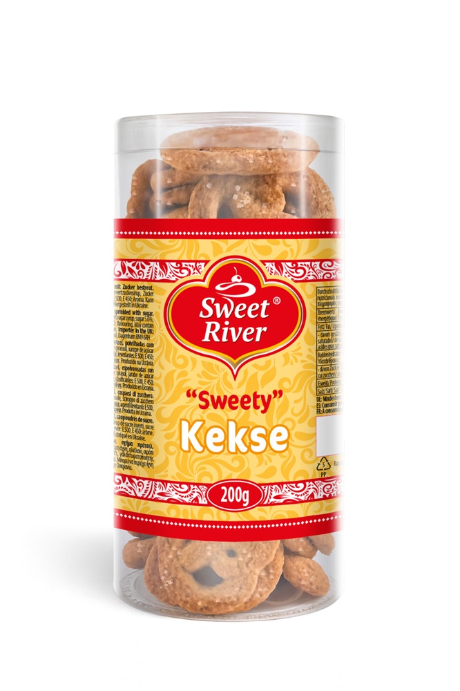 Sweet River Sweety koekjes in de vorm van een pretzel, bestr