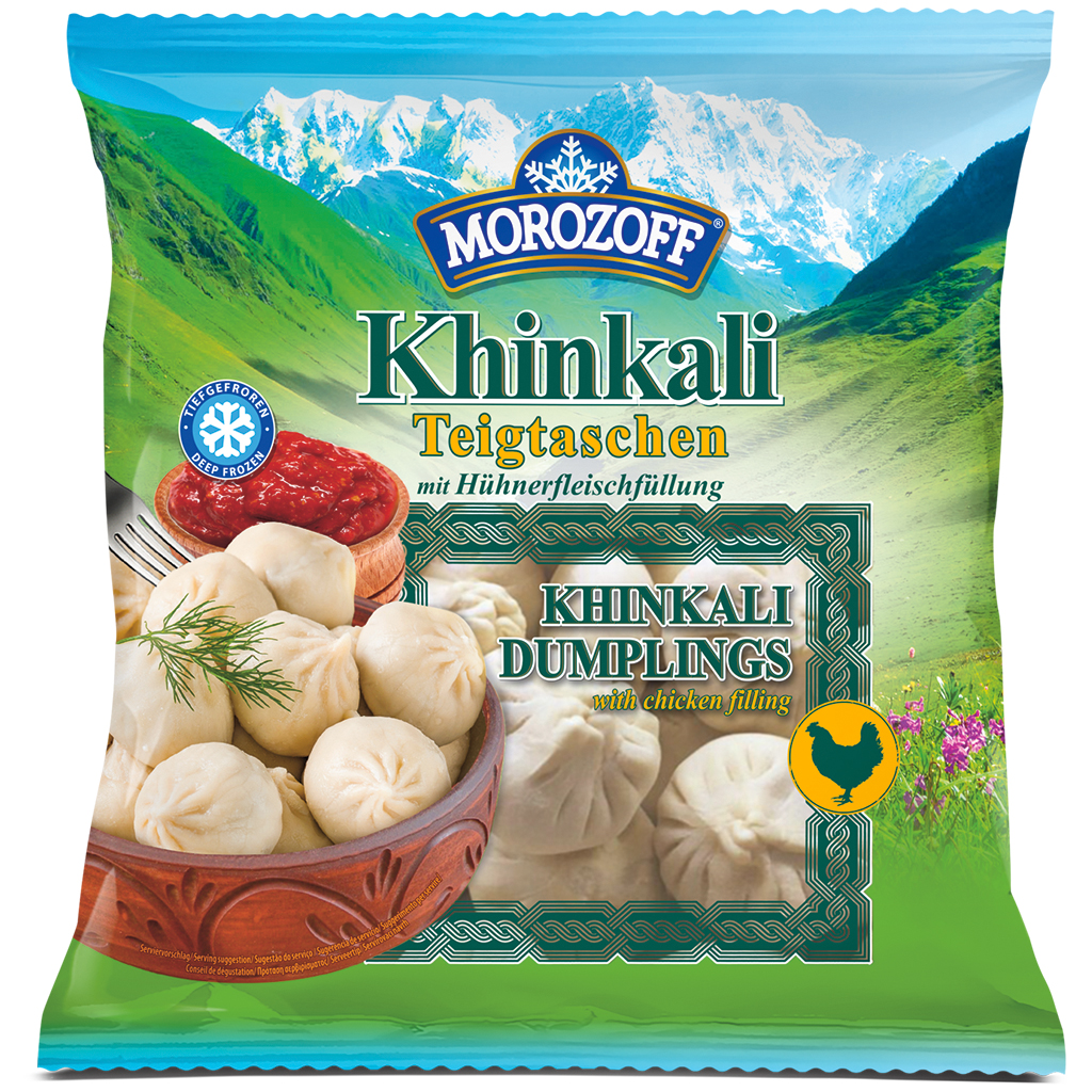 Teigtassen "Khinkali Morozoff" met kipvleesvulling, diepgevroren