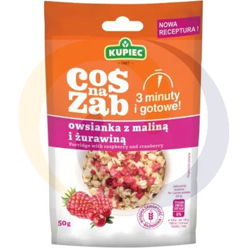 Kupiec Iets voor de honger Framboos en Cranberry Pap 50 g