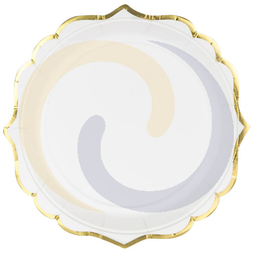 Witte borden 18,5 cm 6 stuks PartyDeco