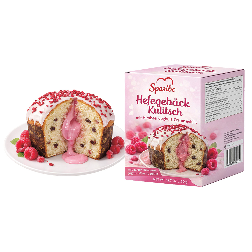 Gistgebak "Kulitsch" met Aardbeien-yoghurtcrème (16%)