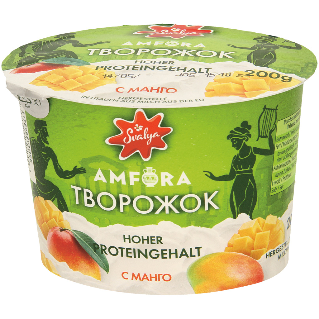 Творожок с манго,  высокое содержание белка, без лактозы