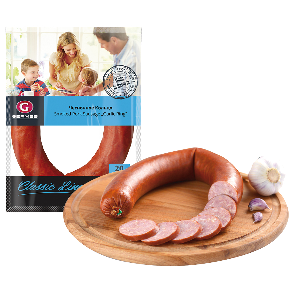 Krakauer "Tschesnotschnoe Kolzo" met knoflook, gerookt