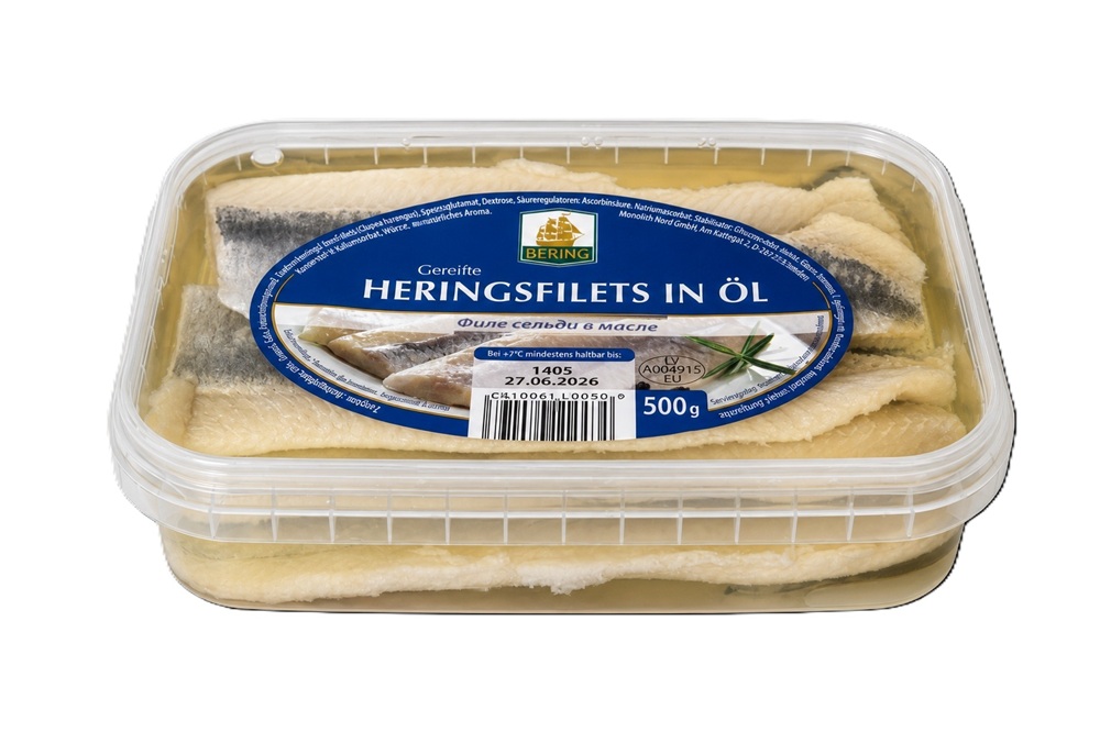 Gerijpte haringfilets in olie