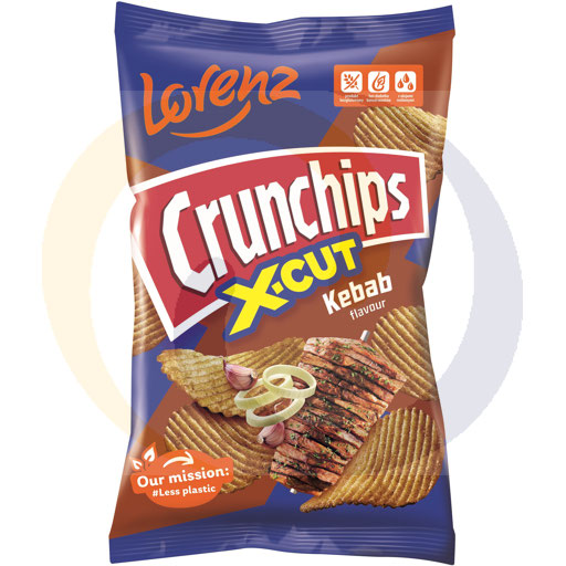 Crunchips X-Cut kebab chips 130g/12 stuks Lorenz