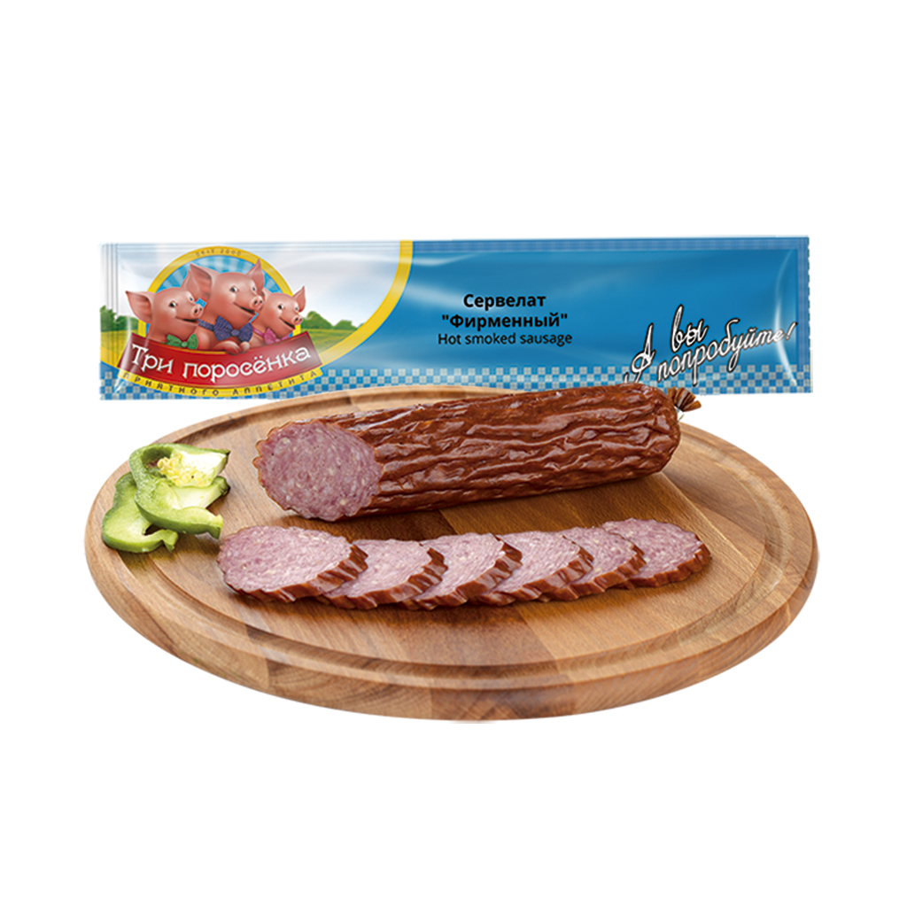 Kooksalami "Servelat Firmennyj", heetgerookt