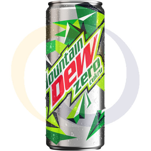 Koolzuurhoudende drank. Mountain Dew zero blik 0,33l/24st DRS Pepsi
