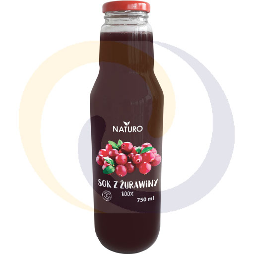 Cranberrysap 100% glas 750ml / 6st Polbioeco