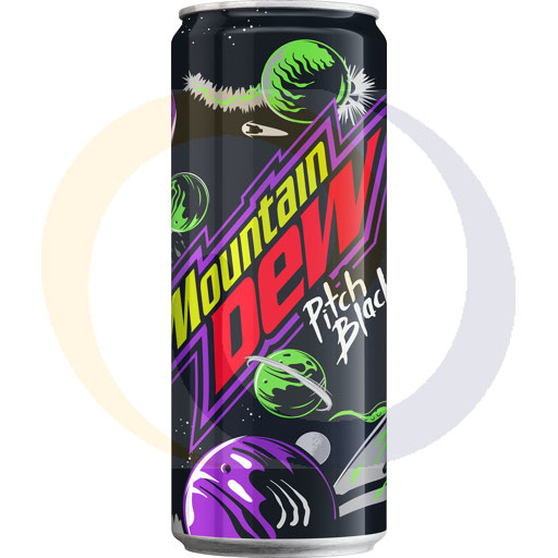 Gasdrank. Mountain Dew Pitch Black pus 0,33l/24DRS Pepsi