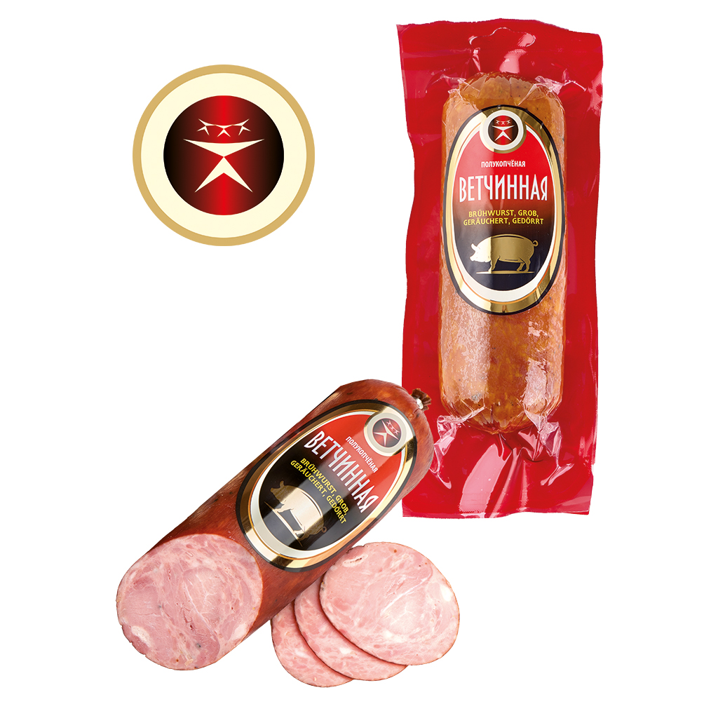 Gekookte worst, grof, gerookt, gedroogd