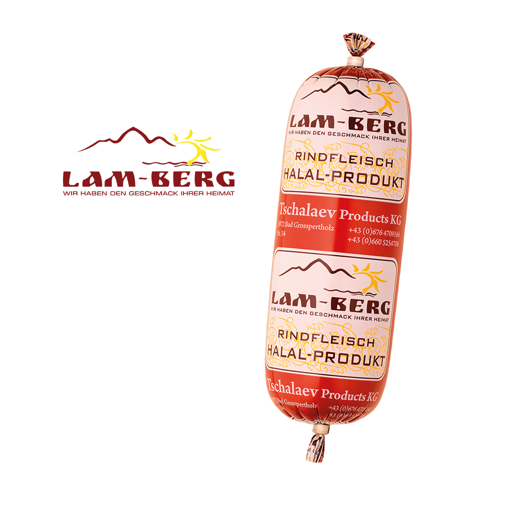 Rundvlees kooksalami HALAL "Servelat Kavkazskij", heetgerook