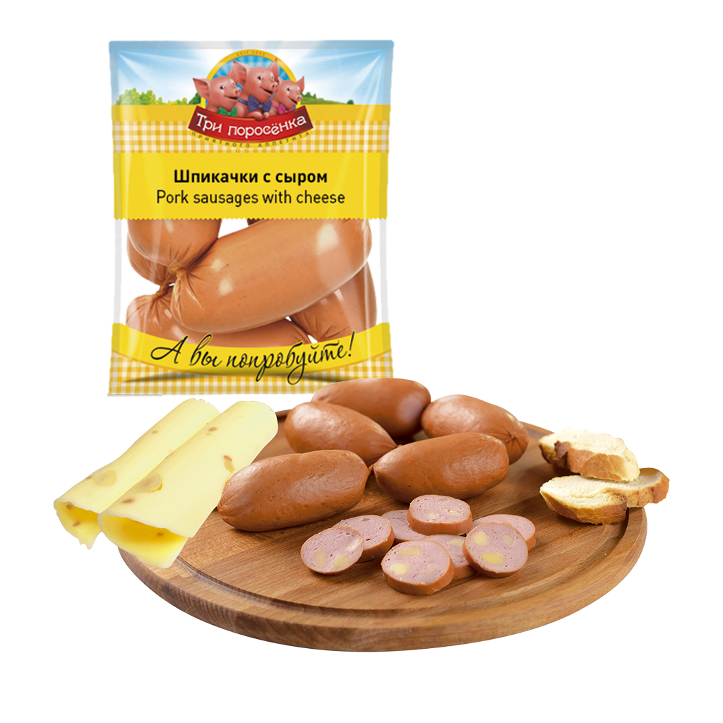 Worstjes "Spikatschki s syrom" van eigen soort met kaas en d