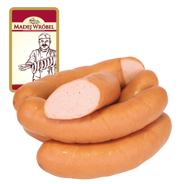 Bouillonworstje "Parowkowa delikatna z szynki", fijn gehakt