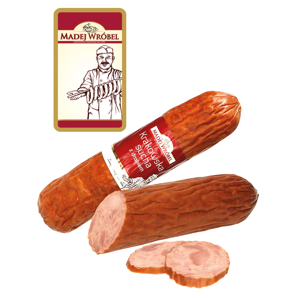 Grove, gerookte brühwurst van varkens- en kalkoenvlees soja-