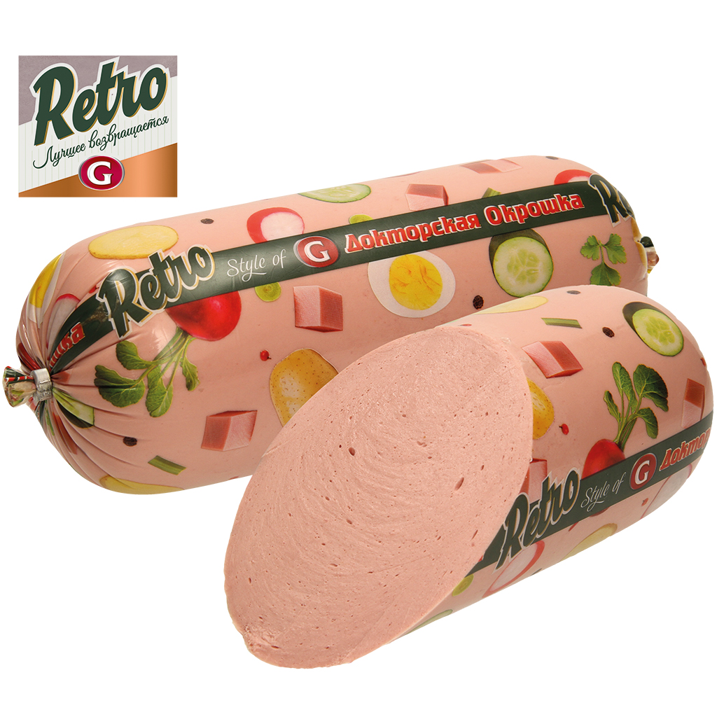Retro Doktorskaja Okroschka Geflügelfleischworst eenvoudig met drinkwater en aardappelzetmeel