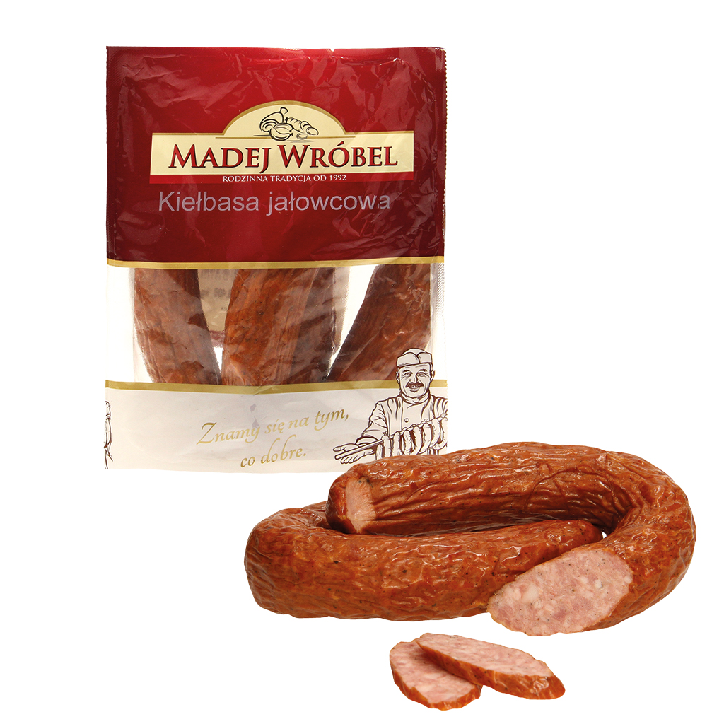 Вареная колбаса из свиного фарша среднего помола и мяса инде