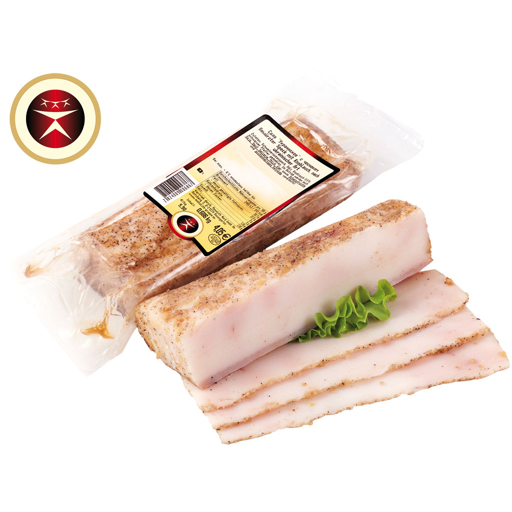 Zoute spek met knoflook op Oekraïense wijze