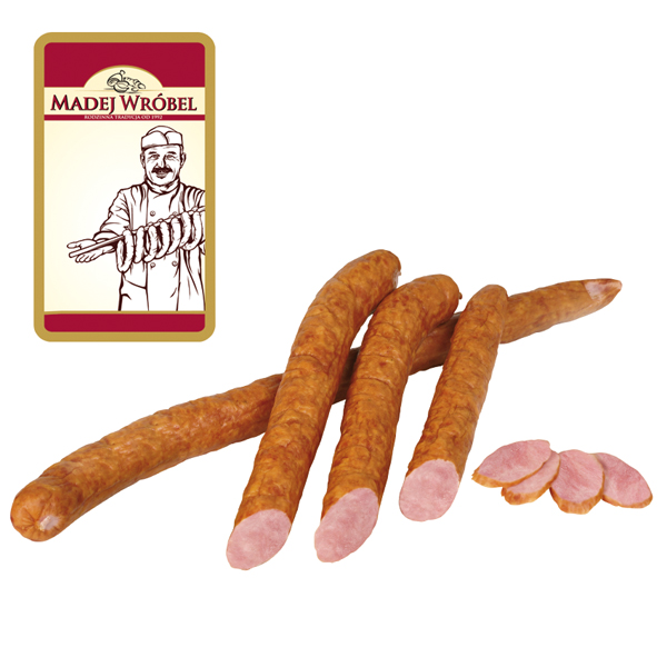 Brühwurst, grof gehakt, gerookt "Kielbasa glogowska van ham"