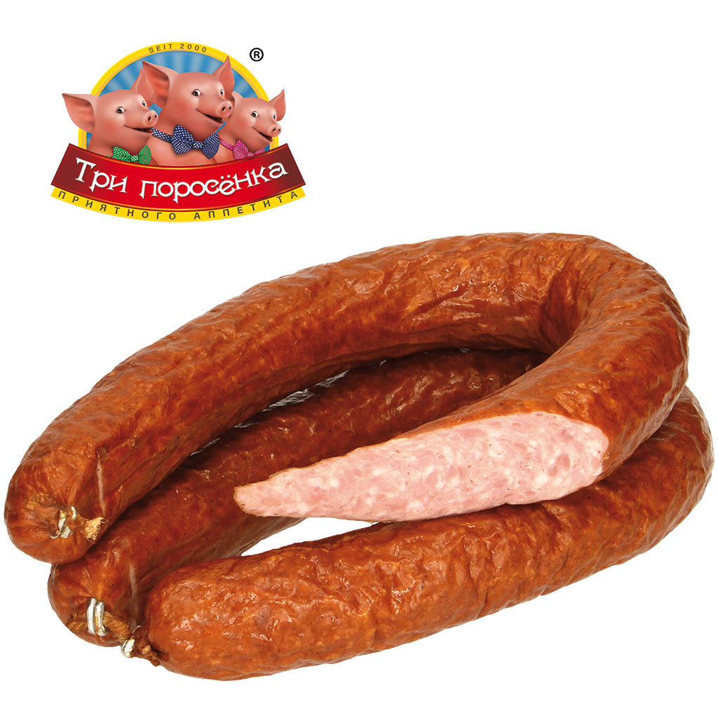 Kookworst "Omskaja" volgens Krakauer recept, fijn, gerookt