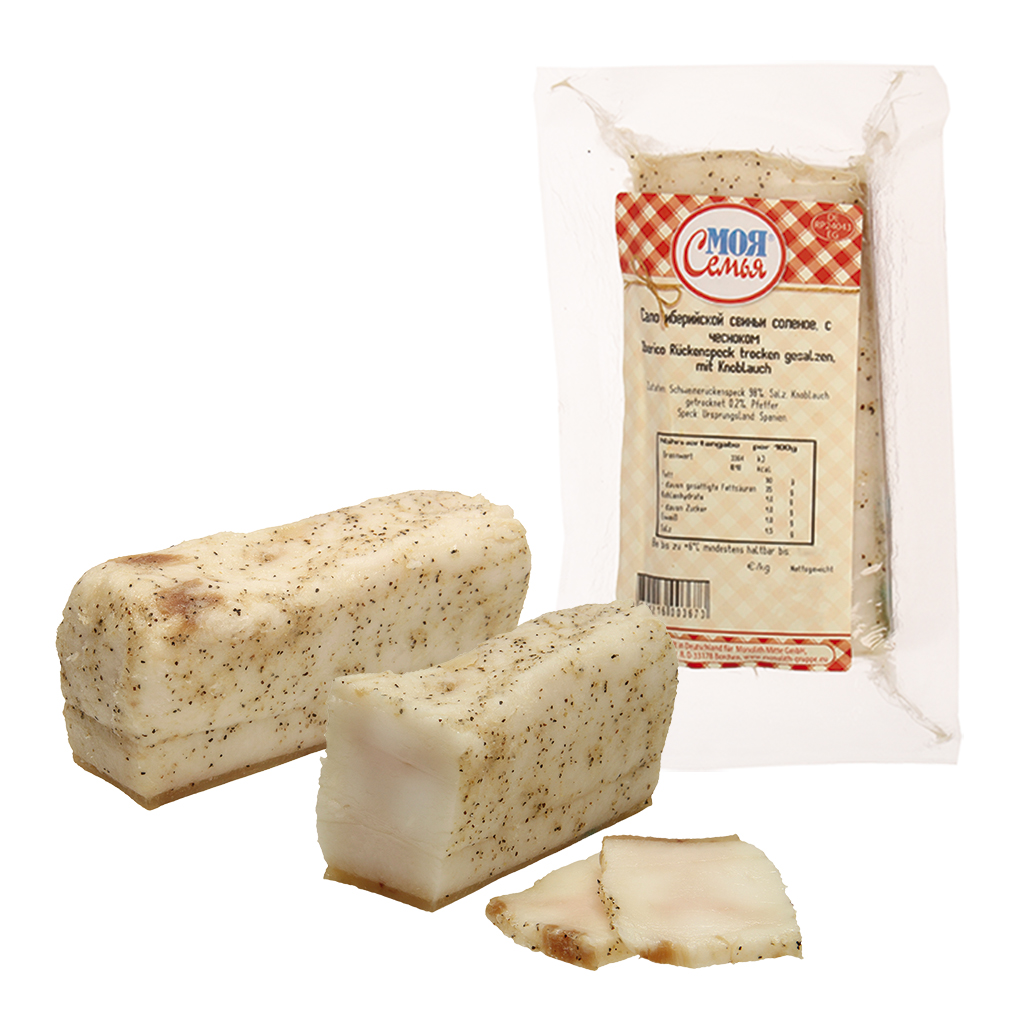 Moja Semja Iberico rugvet, droog gezouten, met knoflook