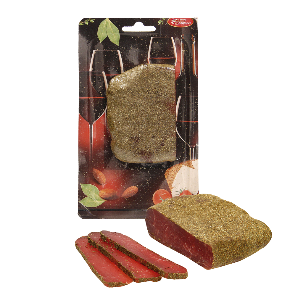 Varkenshaas, gezouten en gedroogd, omhuld met kruiden