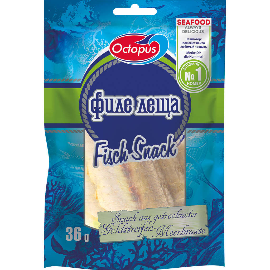 Snack van brasemfilet (Nemipterus spp.) Gedroogd en gezouten