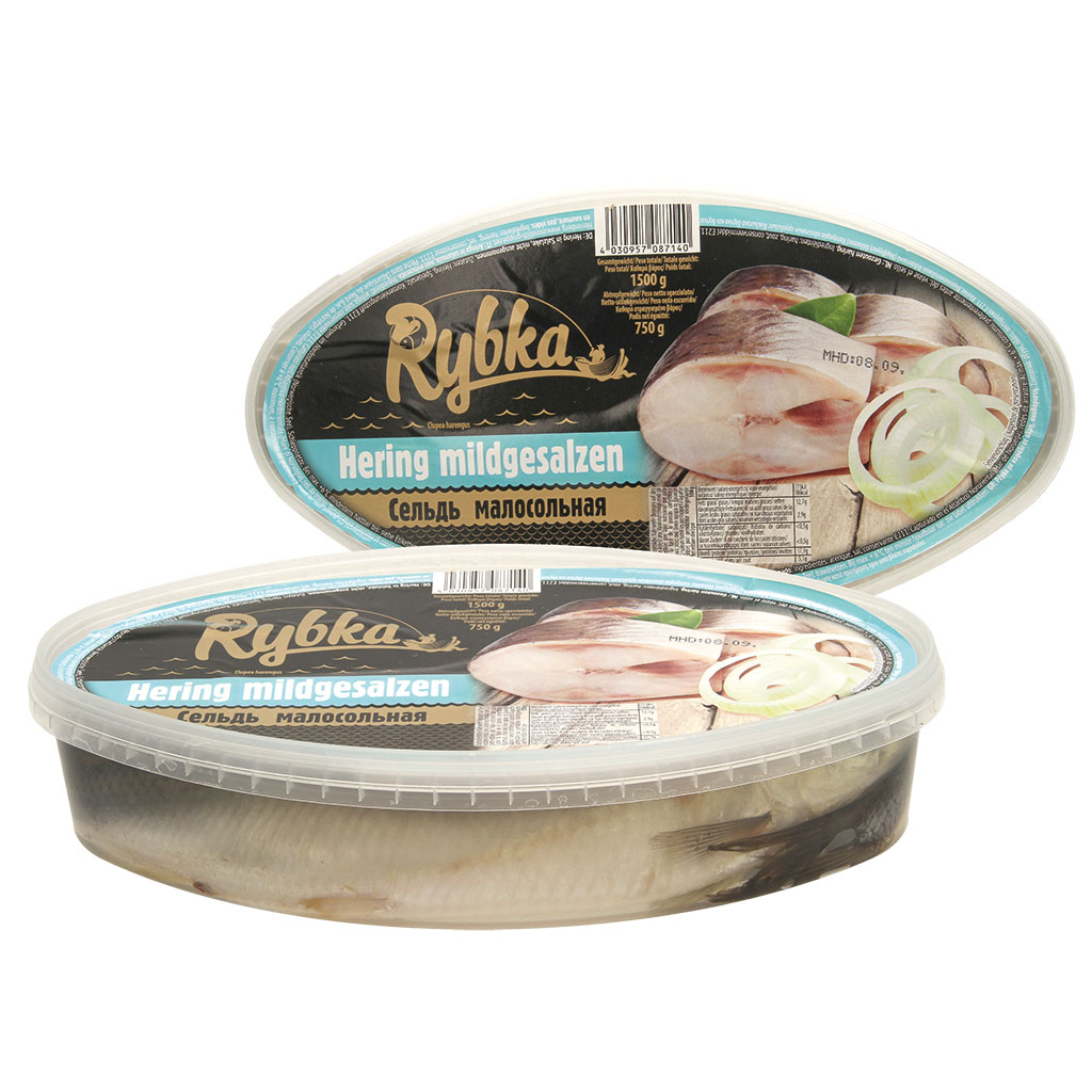 Haring (Clupea harengus) in zoutoplossing, niet schoongemaak