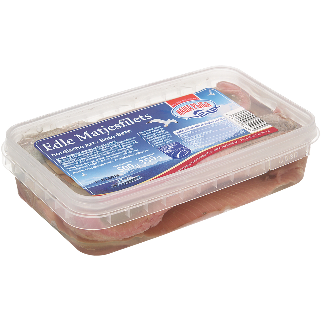 Haringfilet in olie met rode biet