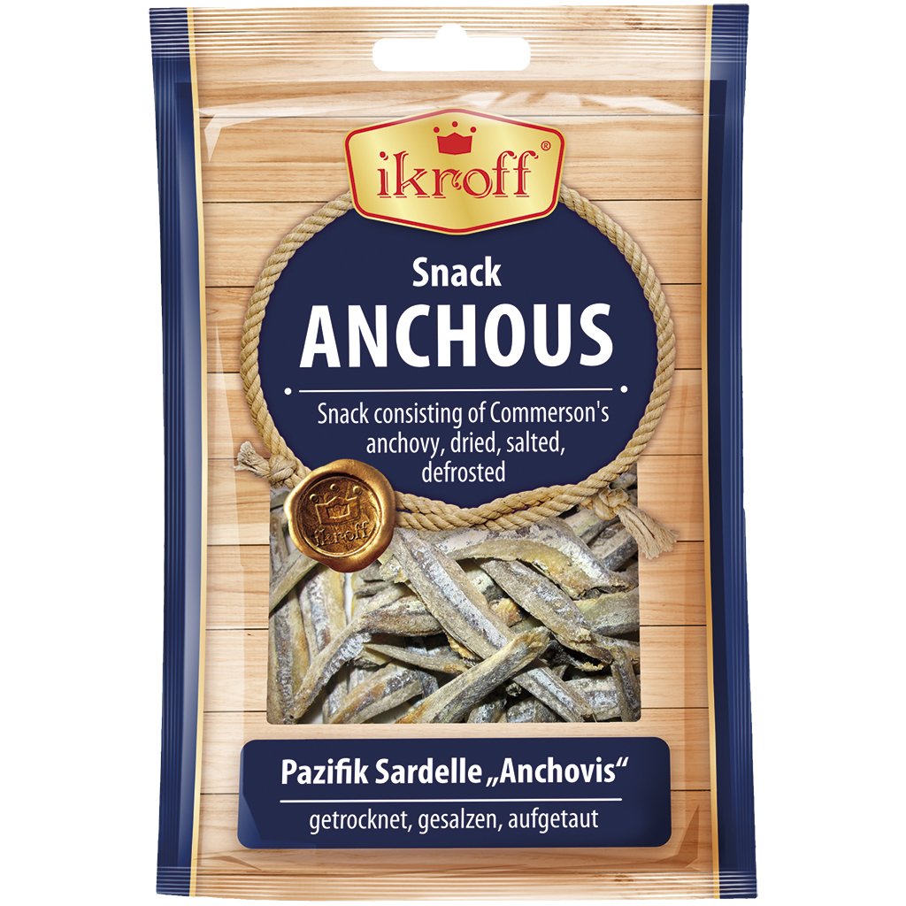 Pazifische ansjovis "Anchovis", gedroogd, gezouten, ontdooid